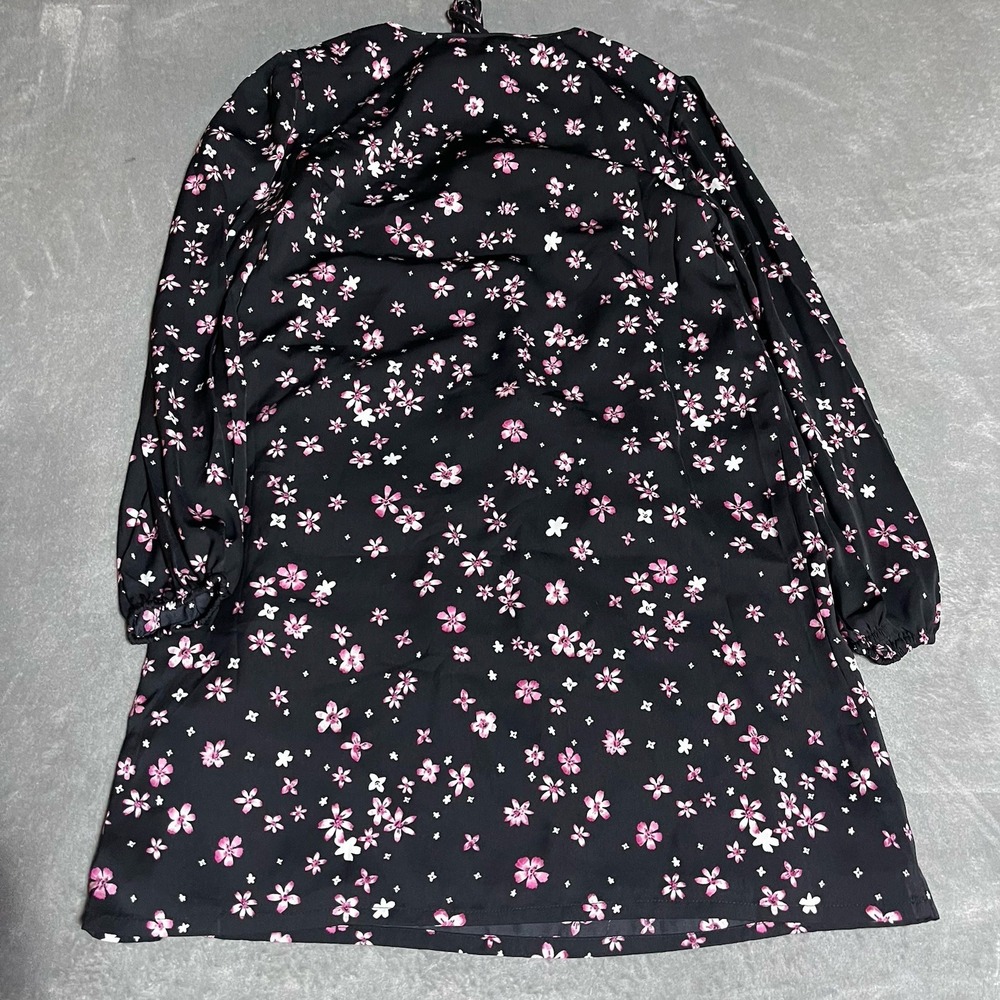 Cupcakes and Cashmere Dress Womens Medium Black Pink‎ Ditsy Floral Shift Whimsy - Picture 4 of 5
